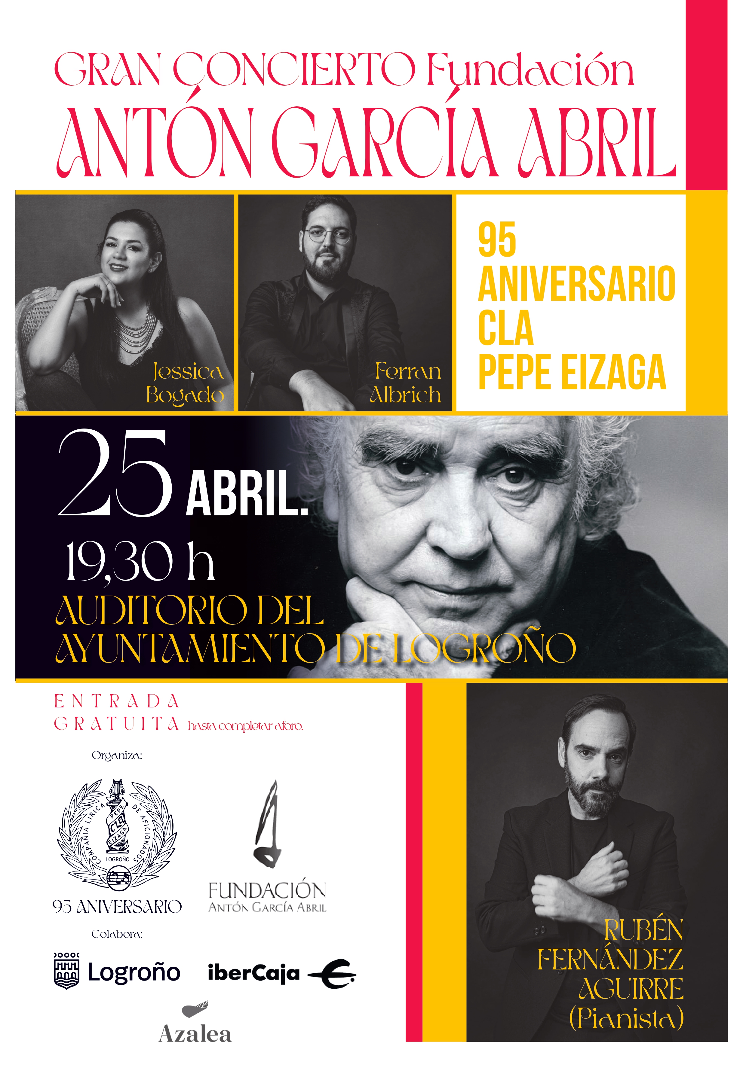 Imagen El Auditorio de Ayuntamiento acoge mañana el ‘Gran concierto Fundación Antón García Abril’ con motivo del 95 aniversario de la CLA Pepe Eizaga